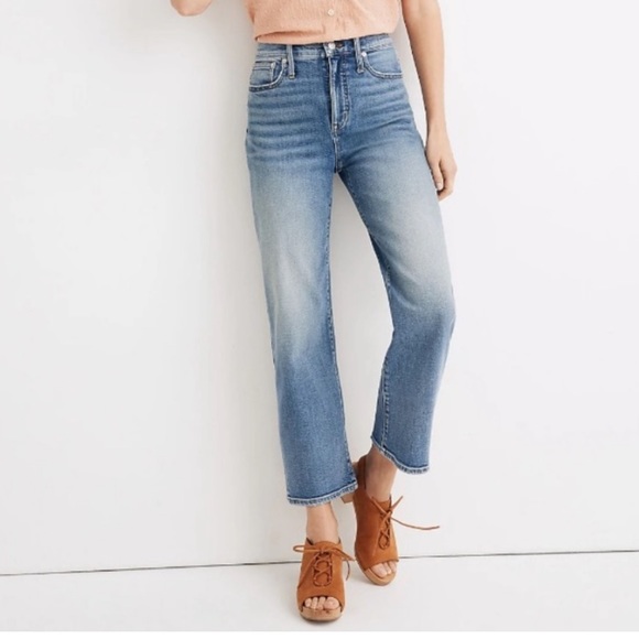 Madewell Denim - Madewell Slim Wide-Leg Crop Jeans 27 AJ210 Blue